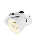 SLV Luminaria empotrable para techos NUMINOS® GIMBLE M apto para puestos de trabajo VDU IP20, blanco, barnizado regulable