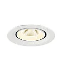 SLV Luminaria empotrable para techos NUMINOS® GIMBLE M apto para puestos de trabajo VDU IP20, blanco, barnizado regulable