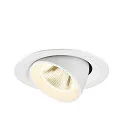 SLV Luminaria empotrable para techos NUMINOS® GIMBLE M apto para puestos de trabajo VDU IP20, blanco, barnizado regulable