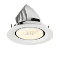SLV Luminaria empotrable para techos NUMINOS® GIMBLE M apto para puestos de trabajo VDU IP20, blanco, barnizado regulable