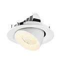 SLV Luminaria empotrable para techos NUMINOS® GIMBLE M apto para puestos de trabajo VDU IP20, blanco, barnizado regulable
