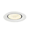 SLV Luminaria empotrable para techos NUMINOS® GIMBLE M apto para puestos de trabajo VDU IP20, blanco, barnizado regulable