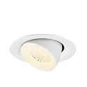 SLV Luminaria empotrable para techos NUMINOS® GIMBLE M apto para puestos de trabajo VDU IP20, blanco, barnizado regulable