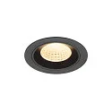 Luminaria empotrable para techos NUMINOS® M redondo, apto para puestos de trabajo VDU IP20, negro, barnizado regulable