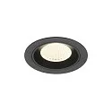 Luminaria empotrable para techos NUMINOS® M redondo, apto para puestos de trabajo VDU IP20, negro, barnizado regulable