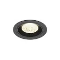 Luminaria empotrable para techos NUMINOS® M redondo, apto para puestos de trabajo VDU IP20, negro, barnizado regulable