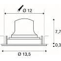 SLV Luminaria empotrable para techos NUMINOS® MOVE M giratorio, apto para puestos de trabajo VDU IP20, cromo, blanco regulable
