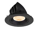 SLV Luminaria empotrable para techos NUMINOS® GIMBLE L redondo, apto para puestos de trabajo VDU IP20, negro, barnizado regulable