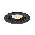 SLV Luminaria empotrable para techos NUMINOS® GIMBLE L redondo, apto para puestos de trabajo VDU IP20, negro, barnizado regulable