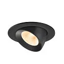 SLV Luminaria empotrable para techos NUMINOS® GIMBLE L redondo, apto para puestos de trabajo VDU IP20, negro, barnizado regulable