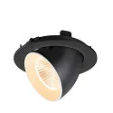 SLV Luminaria empotrable para techos NUMINOS® GIMBLE L redondo, apto para puestos de trabajo VDU IP20, negro, blanco