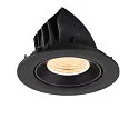 SLV Luminaria empotrable para techos NUMINOS® GIMBLE L redondo, apto para puestos de trabajo VDU IP20, negro, barnizado regulable