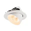 SLV Luminaria empotrable para techos NUMINOS® GIMBLE L redondo, apto para puestos de trabajo VDU IP20, blanco, barnizado regulable