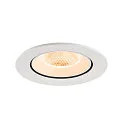 SLV Luminaria empotrable para techos NUMINOS® GIMBLE L redondo, apto para puestos de trabajo VDU IP20, blanco, barnizado regulable