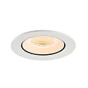 SLV Luminaria empotrable para techos NUMINOS® GIMBLE L redondo, apto para puestos de trabajo VDU IP20, blanco, barnizado regulable
