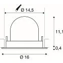 SLV Proyector empotrado NUMINOS® GIMBLE L giratorio, apto para puestos de trabajo VDU IP20, cromo, blanco regulable
