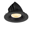 SLV Luminaria empotrable para techos NUMINOS® GIMBLE L redondo, apto para puestos de trabajo VDU IP20, negro, barnizado regulable