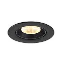 SLV Luminaria empotrable para techos NUMINOS® GIMBLE L redondo, apto para puestos de trabajo VDU IP20, negro, barnizado regulable