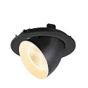 SLV Luminaria empotrable para techos NUMINOS® GIMBLE L redondo, apto para puestos de trabajo VDU IP20, negro, blanco