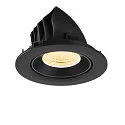 SLV Luminaria empotrable para techos NUMINOS® GIMBLE L redondo, apto para puestos de trabajo VDU IP20, negro, barnizado regulable