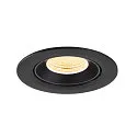 SLV Luminaria empotrable para techos NUMINOS® GIMBLE L redondo, apto para puestos de trabajo VDU IP20, negro, barnizado regulable