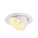 SLV Luminaria empotrable para techos NUMINOS® GIMBLE L redondo, apto para puestos de trabajo VDU IP20, blanco, barnizado regulable