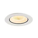 SLV Luminaria empotrable para techos NUMINOS® GIMBLE L redondo, apto para puestos de trabajo VDU IP20, blanco, barnizado regulable