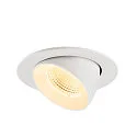 SLV Luminaria empotrable para techos NUMINOS® GIMBLE L redondo, apto para puestos de trabajo VDU IP20, blanco, barnizado regulable