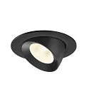 SLV ceiling recessed luminaire NUMINOS® GIMBLE L round, suitable for VDU workstation IP20, black, lacquered dimmable