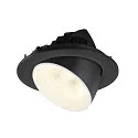 SLV Luminaria empotrable para techos NUMINOS® GIMBLE L redondo, apto para puestos de trabajo VDU IP20, negro, blanco