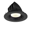 SLV ceiling recessed luminaire NUMINOS® GIMBLE L round, suitable for VDU workstation IP20, black, lacquered dimmable
