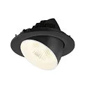 SLV Luminaria empotrable para techos NUMINOS® GIMBLE L redondo, apto para puestos de trabajo VDU IP20, negro, blanco