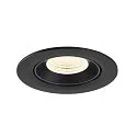 SLV Luminaria empotrable para techos NUMINOS® GIMBLE L redondo, apto para puestos de trabajo VDU IP20, negro, barnizado regulable