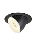 Luminaria empotrable para techos NUMINOS® GIMBLE L redondo, apto para puestos de trabajo VDU IP20, negro, blanco