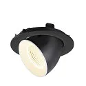 SLV Luminaria empotrable para techos NUMINOS® GIMBLE L redondo, apto para puestos de trabajo VDU IP20, negro, blanco