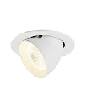 Luminaria empotrable para techos NUMINOS® GIMBLE L redondo, apto para puestos de trabajo VDU IP20, blanco, barnizado regulable