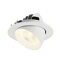 SLV ceiling recessed luminaire NUMINOS® GIMBLE L round, suitable for VDU workstation IP20, white, lacquered dimmable