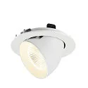 SLV ceiling recessed luminaire NUMINOS® GIMBLE L round, suitable for VDU workstation IP20, white, lacquered dimmable