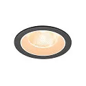 Luminaria empotrable para techos NUMINOS® L redondo, apto para puestos de trabajo VDU IP20, negro, blanco, barnizado regulable