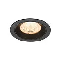 Luminaria empotrable para techos NUMINOS® L redondo, apto para puestos de trabajo VDU IP20, negro, barnizado regulable