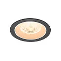 Luminaria empotrable para techos NUMINOS® L redondo, apto para puestos de trabajo VDU IP20, negro, blanco, barnizado regulable