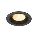 Luminaria empotrable para techos NUMINOS® L redondo, apto para puestos de trabajo VDU IP20, negro, barnizado regulable