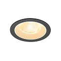 Luminaria empotrable para techos NUMINOS® L redondo, apto para puestos de trabajo VDU IP20, negro, blanco, barnizado regulable