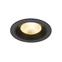 Luminaria empotrable para techos NUMINOS® L redondo, apto para puestos de trabajo VDU IP20, negro, barnizado regulable