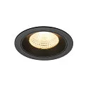 Luminaria empotrable para techos NUMINOS® L redondo, apto para puestos de trabajo VDU IP20, negro, barnizado regulable