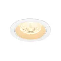 Luminaria empotrable para techos NUMINOS® L redondo, apto para puestos de trabajo VDU IP20, blanco, barnizado regulable