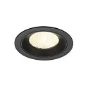 Luminaria empotrable para techos NUMINOS® L redondo, apto para puestos de trabajo VDU IP20, negro, barnizado regulable