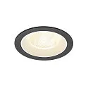 Luminaria empotrable para techos NUMINOS® L redondo, apto para puestos de trabajo VDU IP20, negro, blanco, barnizado regulable