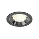 Luminaria empotrable para techos NUMINOS® L apto para puestos de trabajo VDU IP20, cromo, negro regulable