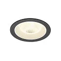Luminaria empotrable para techos NUMINOS® L redondo, apto para puestos de trabajo VDU IP20, negro, blanco, barnizado regulable